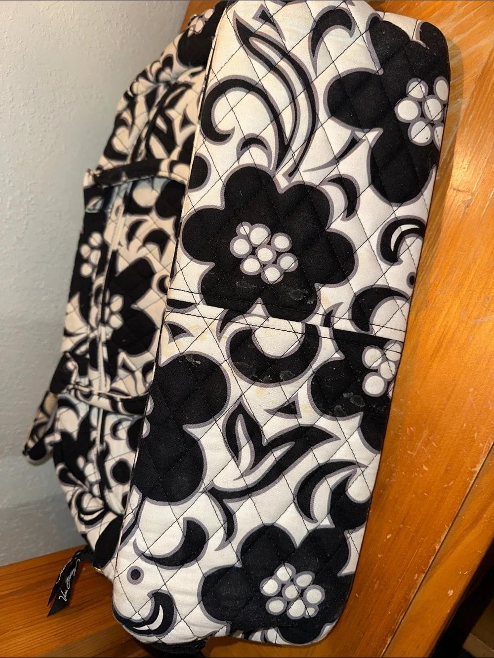 Vera Bradley Black & White Quilted Floral Baby Bag